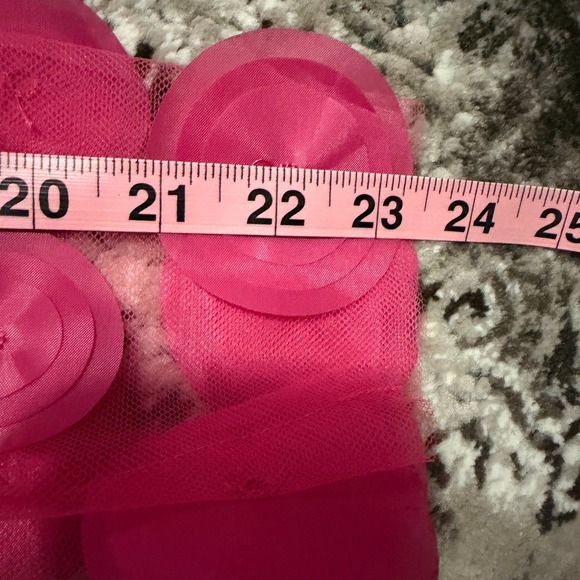 Frank Lyman Montreal Hot Pink 3D Floral Applique Mesh Top Long Sleeve Fuchsia M - Picture 11 of 11